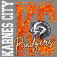 Karnes City Badgers Faux Glitter Ready to Press Instant Peel DTF Transfers