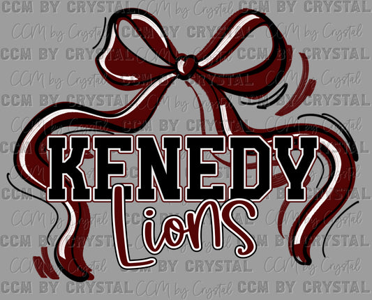Kenedy Lions Mascot Ready to Press Transfer DTF Transfer Sublimation Transfer