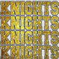 Knights Mascot Gold Glitter Ready to Press Transfer