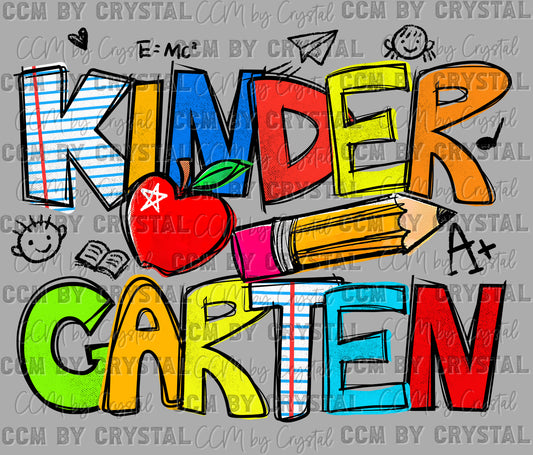 Kindergarten Ready to Press Transfer DTF Transfer Sublimation Transfer