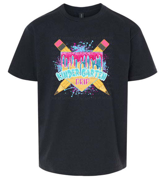 Kindergarten Grade Drip Back to School T-Shirt