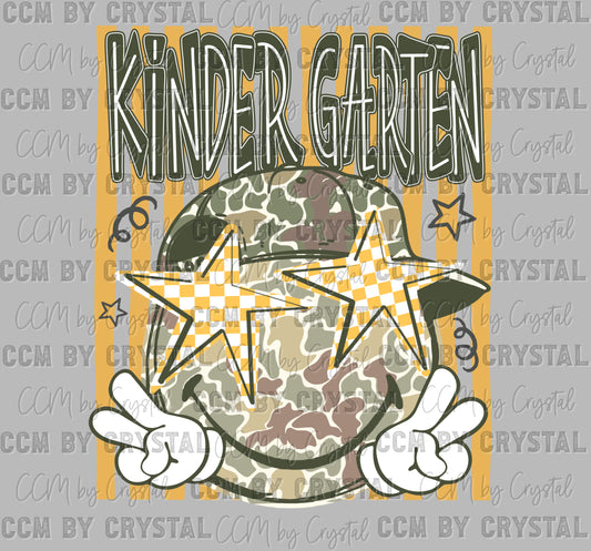 Kindergarten Camo Stars Back to School Ready to Press DTF Transfers Sublimation Transfers