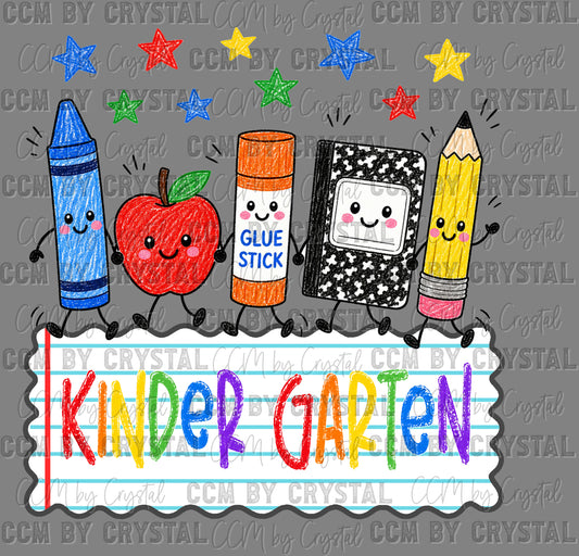 Kindergarten Back to School Ready to Press DTF Transfers Sublimation Transfers