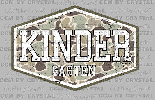 Kinder Camo Back to School Ready to Press DTF Transfers Sublimation Transfers