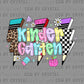 Kindergarten Lightning Bolts Back to School Ready to Press Transfer DTF Transfer Sublimation Transfer