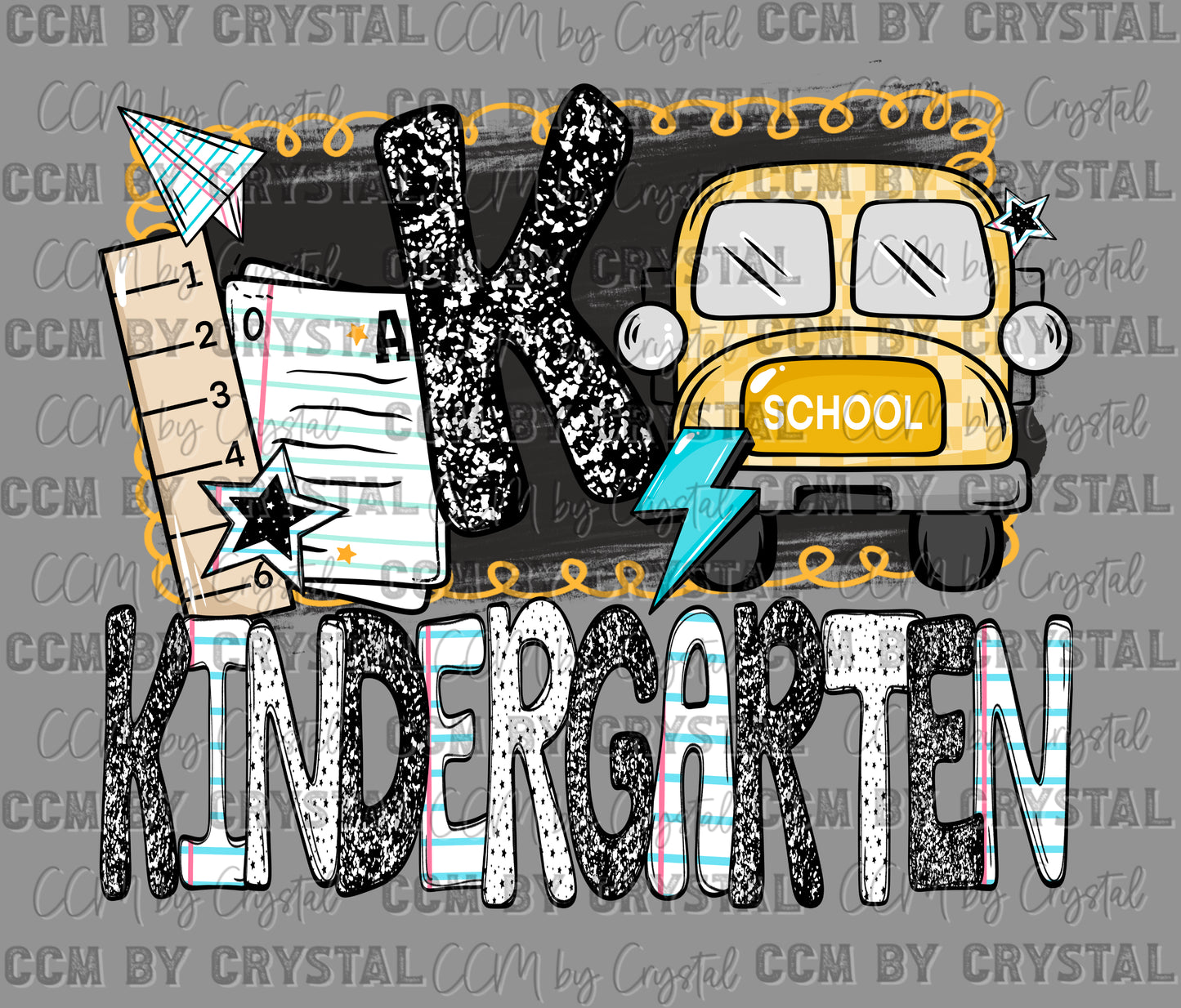 Kindergarten Back to School Ready to Press Transfer DTF Transfer Sublimation Transfer