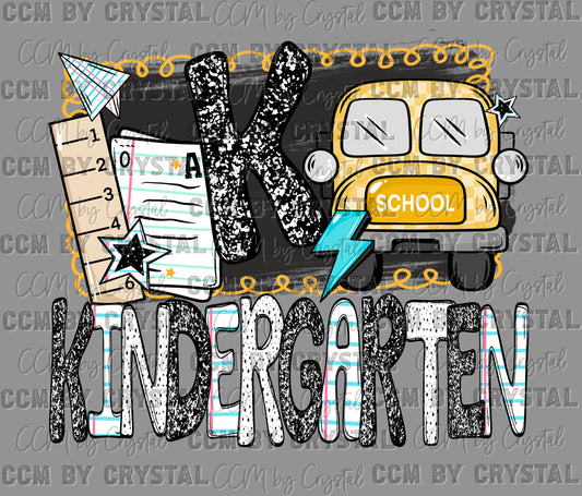 Kindergarten Back to School Ready to Press Transfer DTF Transfer Sublimation Transfer