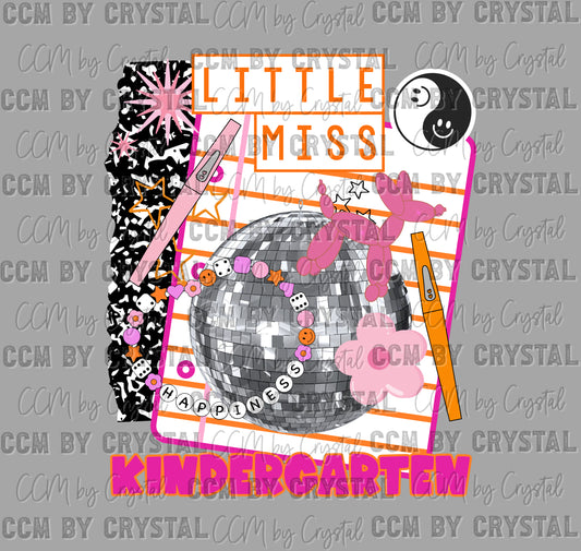 Kindergarten Grade Disco Back to School Ready to Press Transfer DTF Transfer Sublimation Transfer