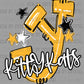 Y Kittykats Yellow Mascot Ready to Press DTF Transfers Sublimation Transfers