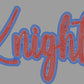 Knights 11" Wide 2- Color Spangle Ready to Press Spangle Transfer Sparkle Bling