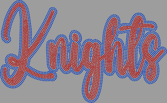 Knights 11" Wide 2- Color Spangle Ready to Press Spangle Transfer Sparkle Bling