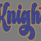 Knights 2-Color Approximately 11" wide Spangle Transfer