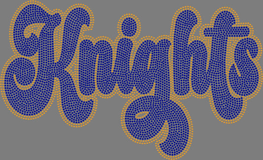 Knights 2-Color Approximately 11" wide Spangle Transfer
