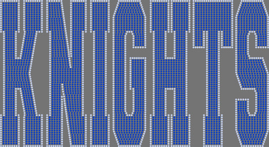 Knights 11" 2-Color Ready to Press Spangle Transfer Bling Transfer Sparkle Transfer