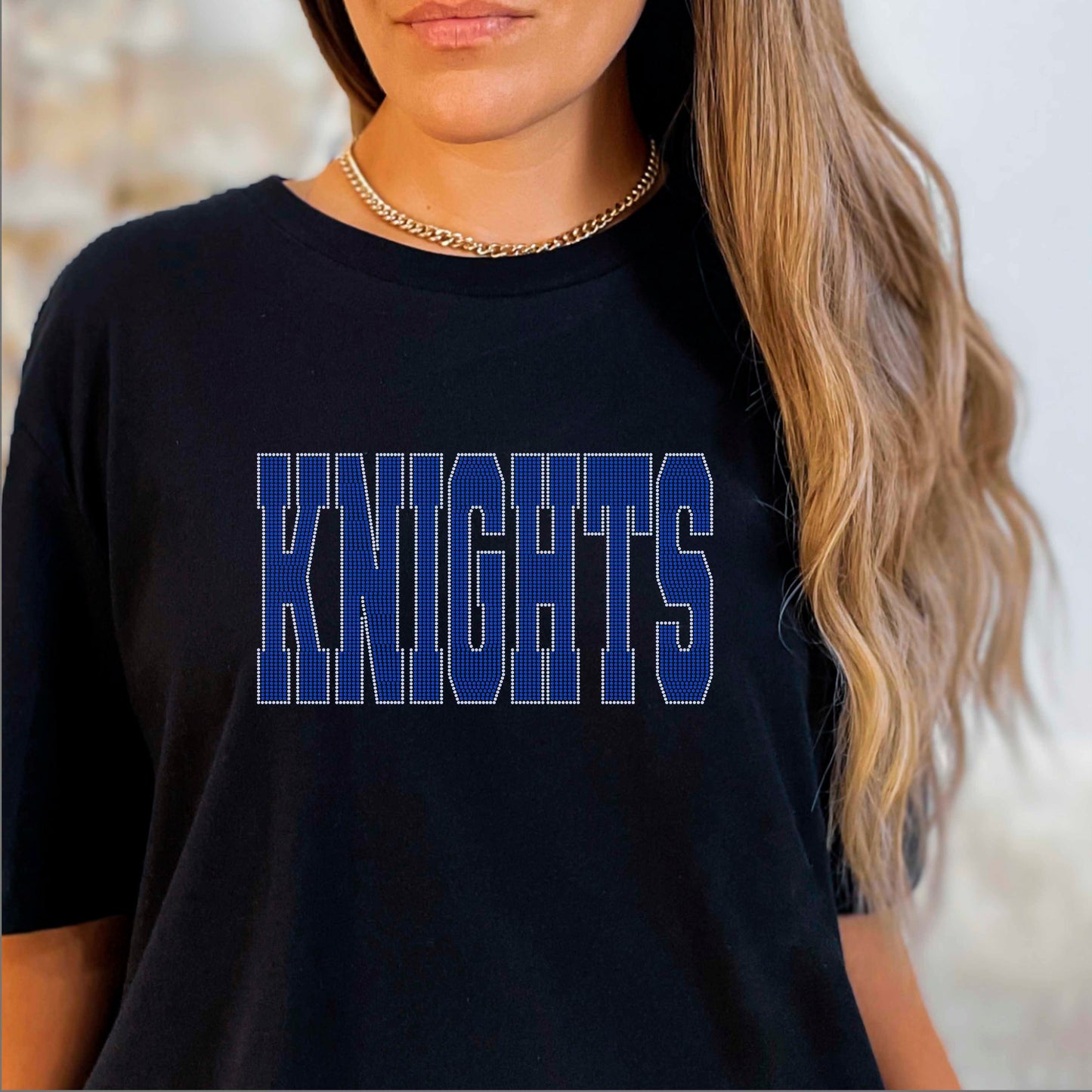 Knights 11" 2-Color Ready to Press Spangle Transfer Bling Transfer Sparkle Transfer