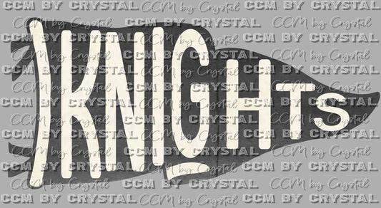 Knights Pennant Mascot Ready to Press Transfer DTF Transfer Sublimation Transfer