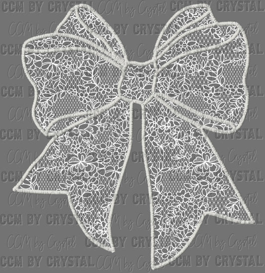 Lace Bow Ready to Press Transfer DTF Transfer