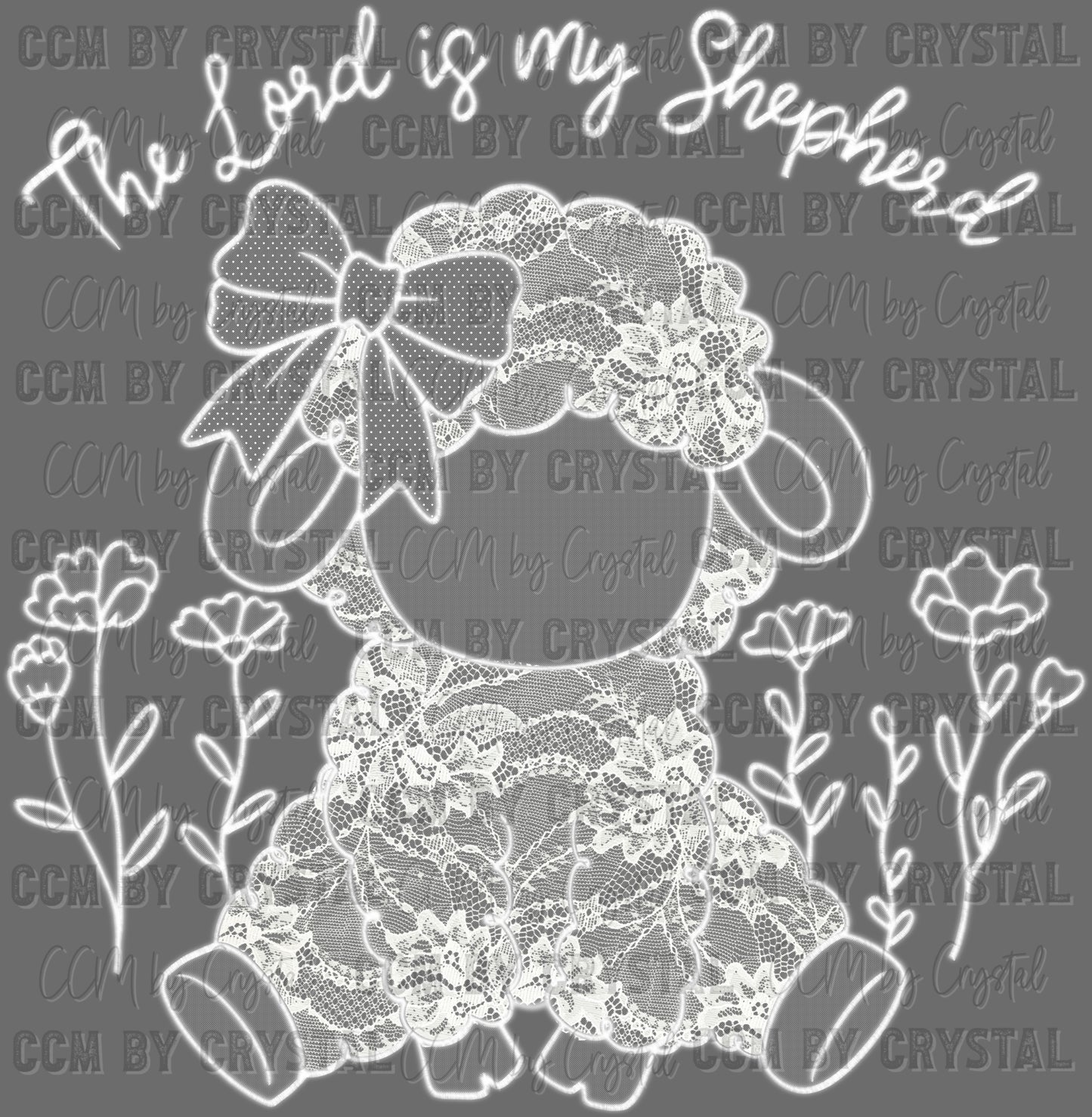 Lace Lamb Easter Ready to Press Transfer DTF Transfer Sublimation Transfer