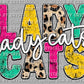 Lady Cats Leopard Mascot Ready to Press Transfer DTF Transfer Sublimation Transfer