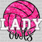 Lady Owls Pink Out Volleyball Mascot Ready to Press Transfer
