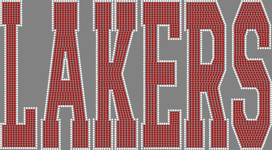Lakers 2-Color Approximately 11"X6" Spangle Transfer