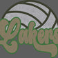 Custom Your Mascot Volleyball Approximately 11" wide Spangle Transfer