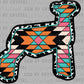Aztec Lamb Distressed Western Rodeo Ready to Press Transfer DTF Transfer Sublimation Transfer