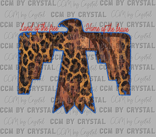 Leopard USA Land of the Free Patriotic 4th of July Ready to Press Instant Peel DTF Transfers Sublimation Transfers