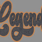 Legends 2-Color Approximately 11" wide Spangle Transfer