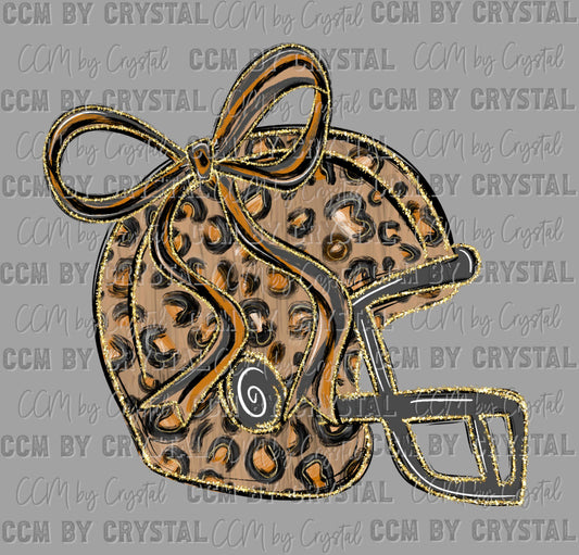 Leopard Cheetah Football Helmet Ready to Press Transfer DTF Transfer Sublimation Transfer