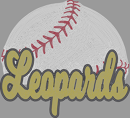 Leopards Softball/Baseball 3 Color Approximately 11" wide Spangle Transfer