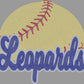 Leopards Softball/Baseball 3 Color Approximately 11" wide Spangle Transfer