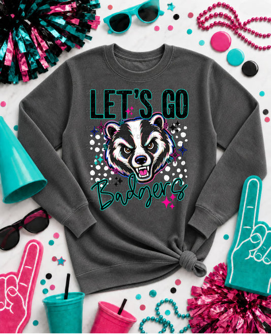 Let's Go Badgers Mascot Ready to Press DTF Transfers