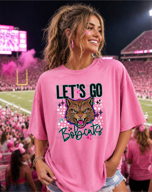 Let's Go Bobcats Mascot Ready to Press DTF Transfers