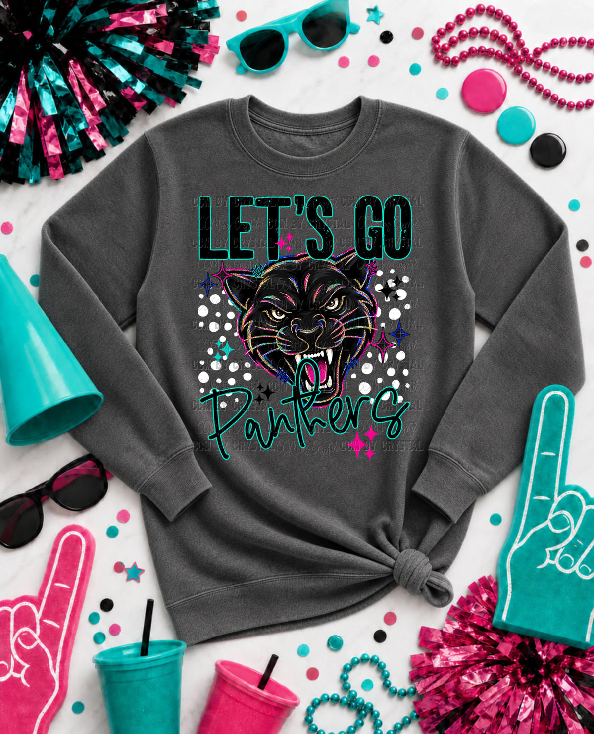 Let's Go Panthers Mascot Ready to Press DTF Transfers