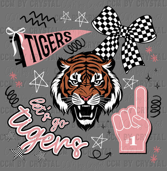 Let's Go Tigers Pink Ready to Press Transfer DTF Transfer Sublimation Transfer