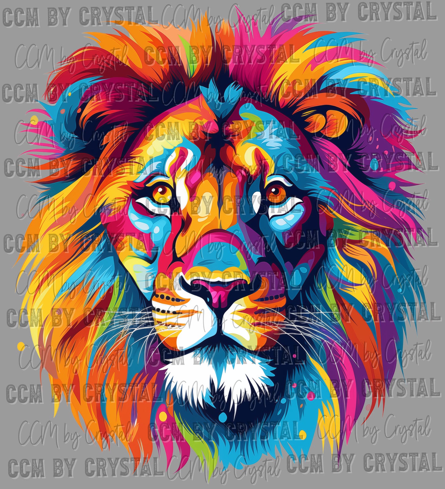 Colorful Lion Ready to Press Transfer DTF Transfer Sublimation Transfer