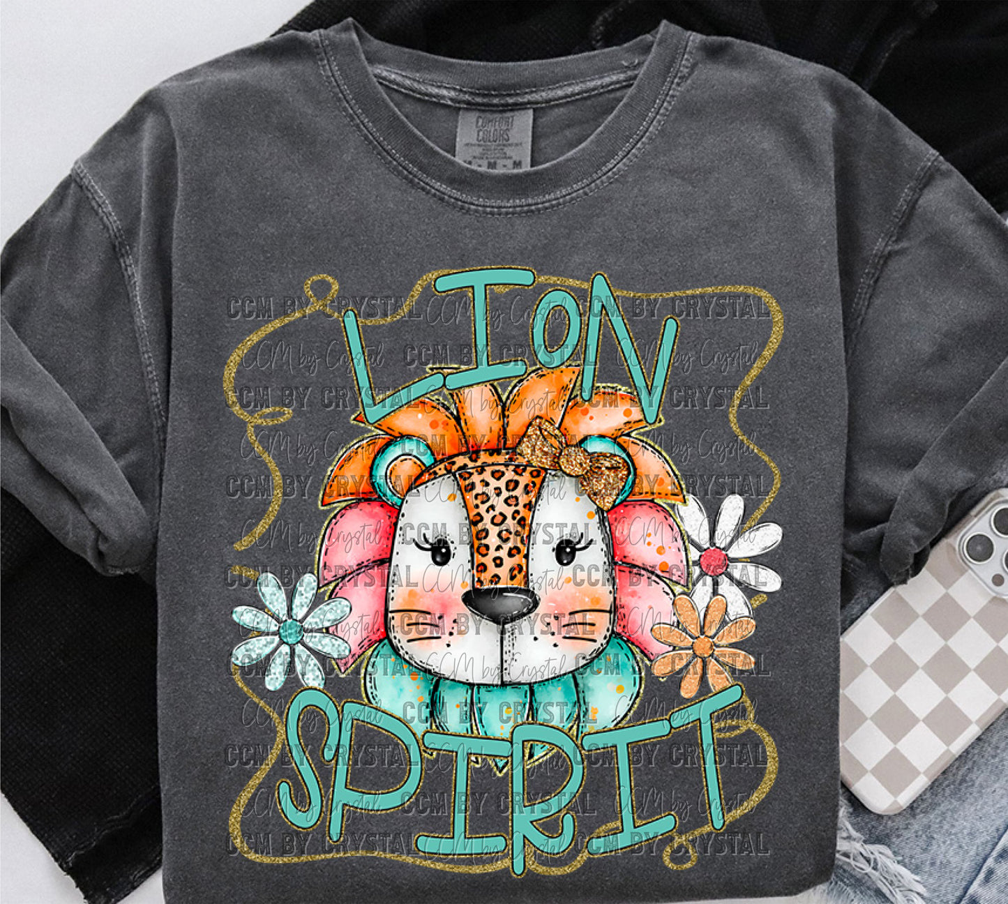 Lion Spirit Cartoon Mascot Ready to Press Transfer DTF Transfer Sublimation Transfer