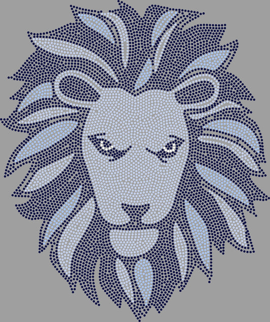 Lion Face Approximately 11" tall Spangle Transfer