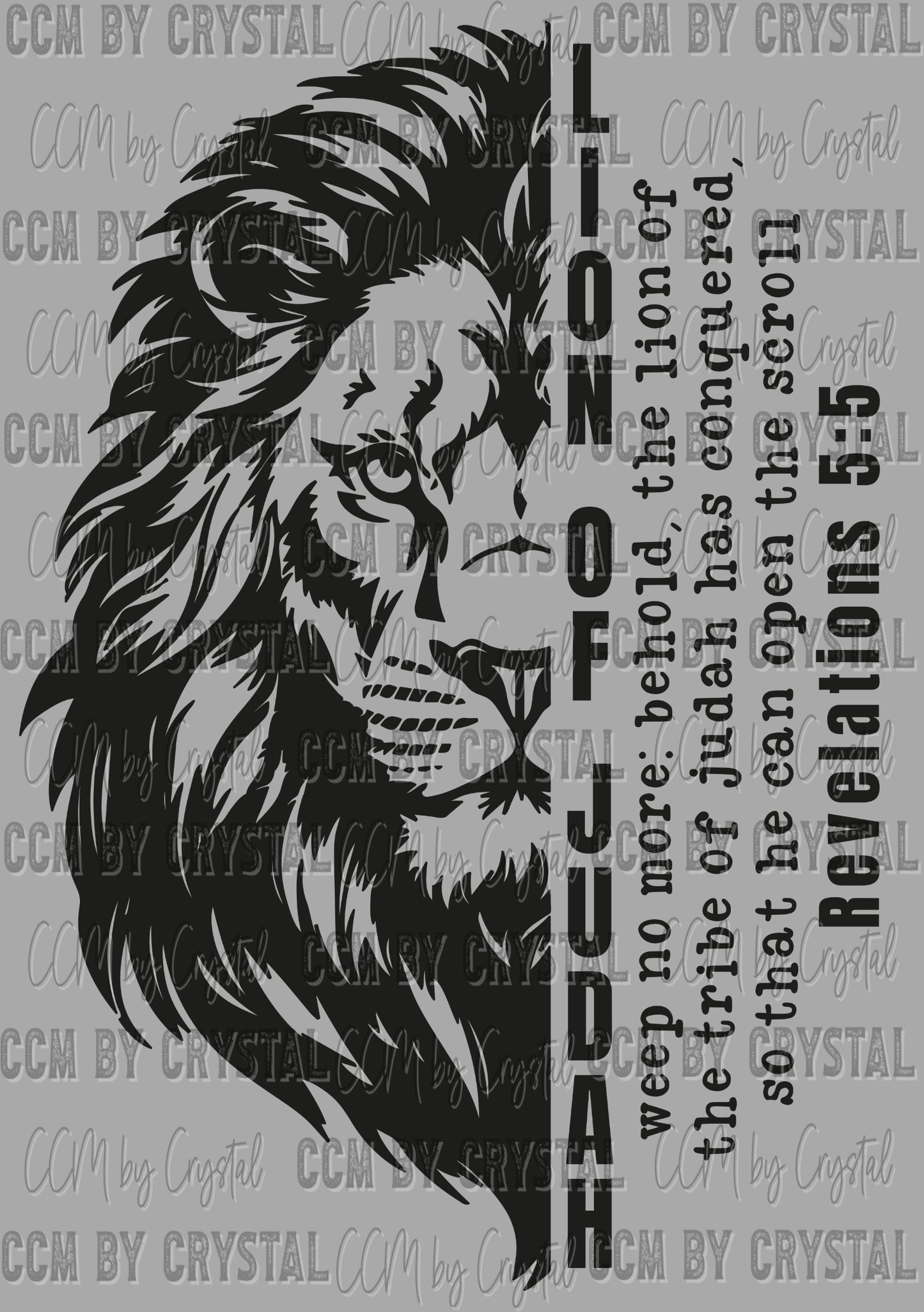 Lion of Judah Black Ready to Press Transfer DTF Transfer Sublimation Transfer