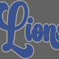 Lions 2-Color Approximately 11" wide Spangle Transfer