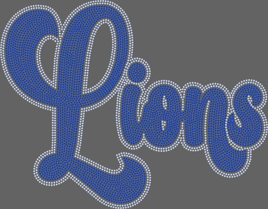 Lions 2-Color Approximately 11" wide Spangle Transfer