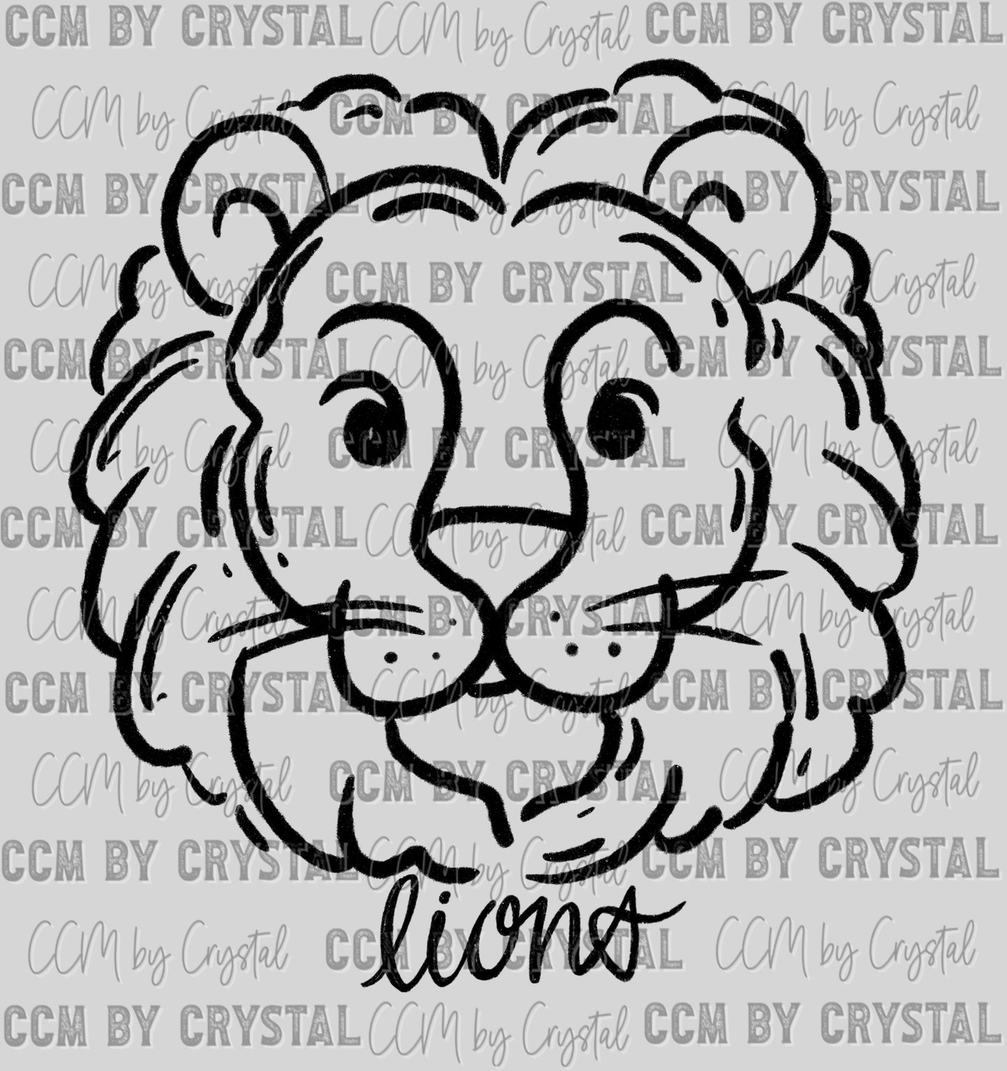 Lions Mascot Doodle Ready to Press Transfer DTF Transfer Sublimation Transfer