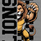 Lions Checkered Sports Mascot Ready to Press Transfer DTF Transfer Sublimation Transfer