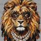 Glam Lions Mascot Faux Texture Paint Ready to Press DTF Transfers Sublimation Transfers