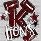 K Lions Kenedy Maroon Mascot Ready to Press DTF Transfers Sublimation Transfers