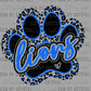Lions Paw Royal Blue Ready to Press Instant Peel DTF Transfers Sublimation Transfers