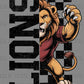 Lions Maroon Grunge Checkered Sports Mascot Ready to Press Transfer DTF Transfer Sublimation Transfer