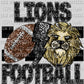 Lions Football Faux Sequins Faux Embroidery Ready to Press Transfer