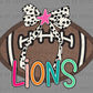 Lions Football Bow Mascot Ready to Press Transfer DTF Transfer Sublimation Transfer